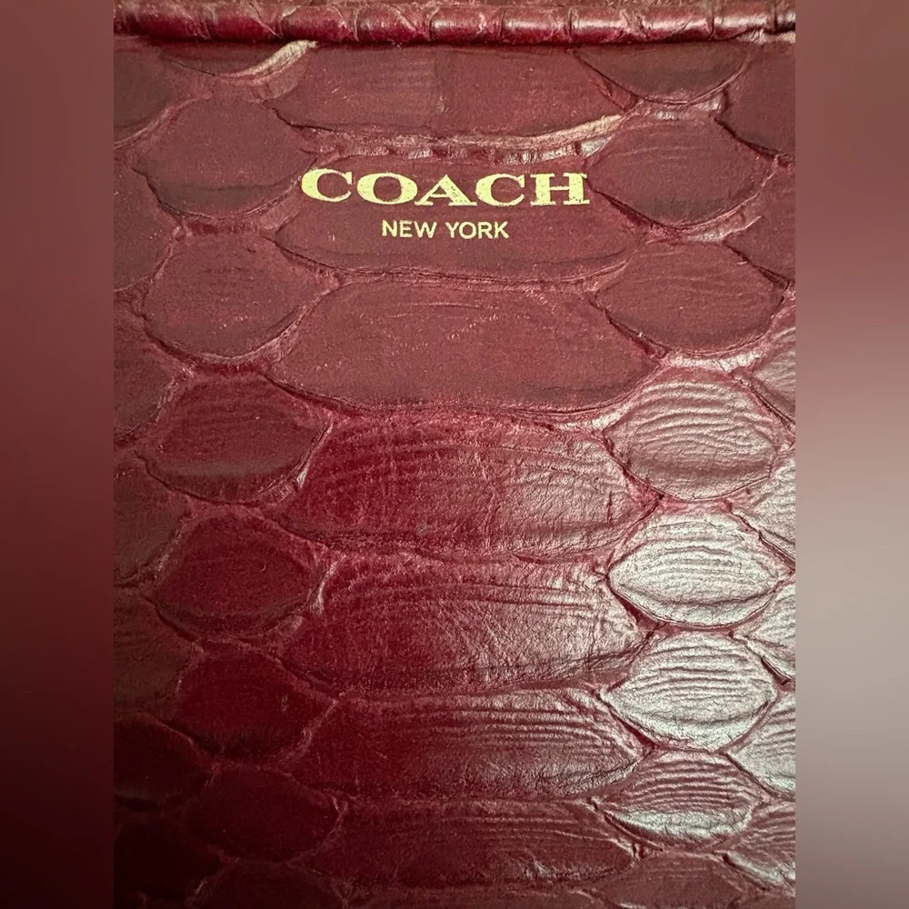Coach Red Embossed Leather Wristlet - Picture 3 of 9